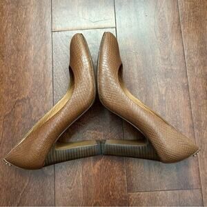 Coach Brown Snakeskin Textured Women's Pumps, Size 6